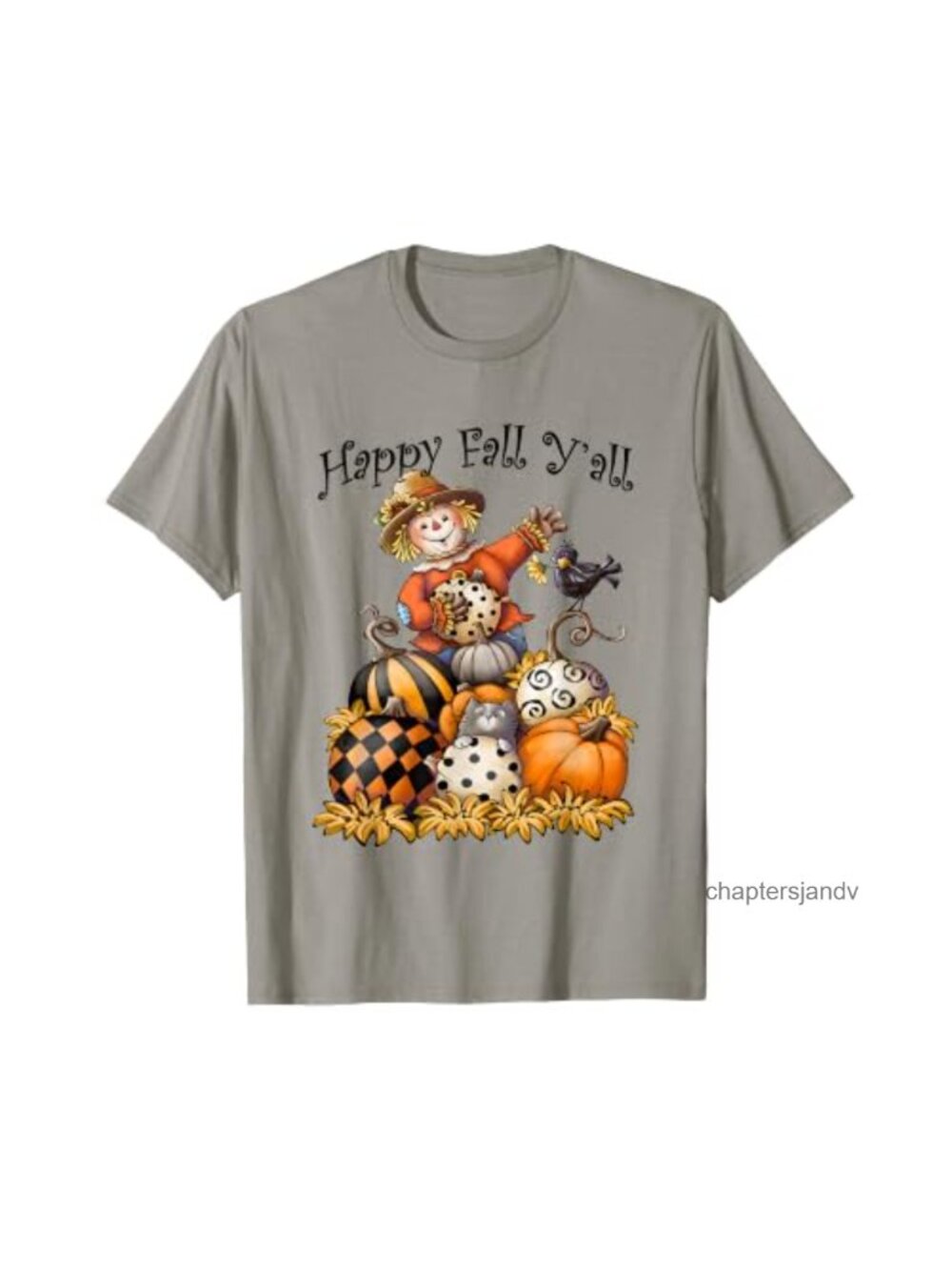 Scarecrow Happy Fall Y'all Pumpkin Thanksgiving Halloween T-Shirt
